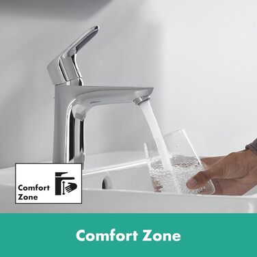 Змішувач для умивальника Hansgrohe Focus з висувним зливом, хром, 94 мм, EcoSmart