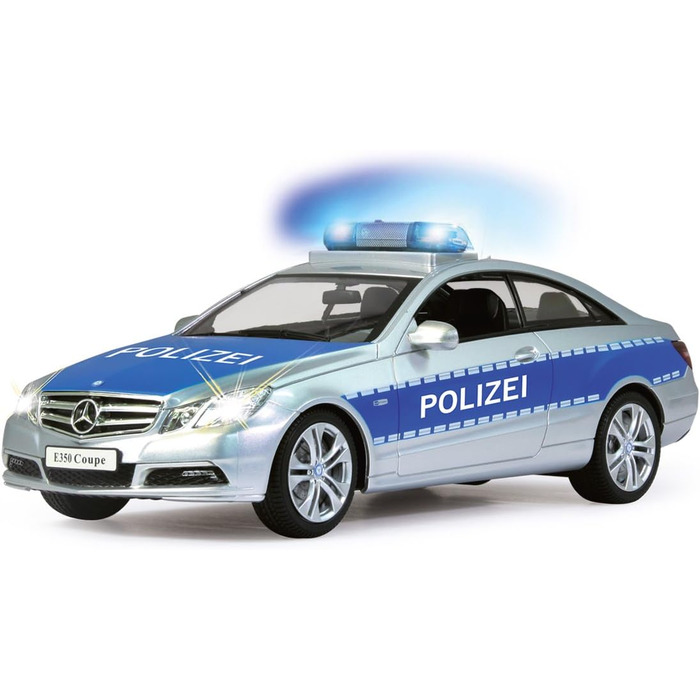 Модель Mercedes-Benz E350 Coupe Polizei 1:16 JAMARA 410023, 2.4GHz, срібно-синій – поліцейська сирена, сигналізація, світлові ефекти