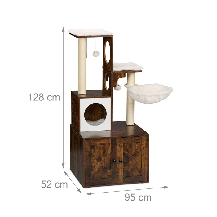 Relaxdays Cat Tree з тумбою для туалету 128 см