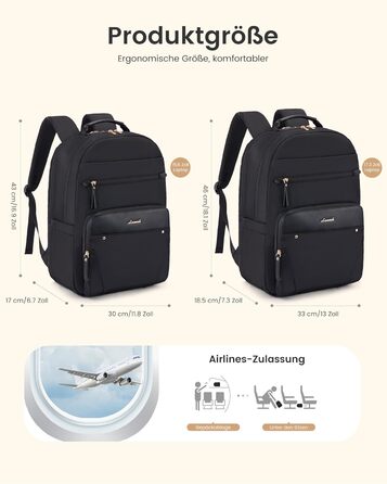 LOVEVOOK Рюкзак для ноутбука, чорний, 15.6 дюймів: водонепроникний, для роботи, навчання, подорожей