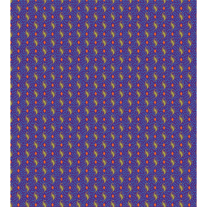 Абстрактний набір підковдр для односпальних ліжок, Tropical Rhombus Graphic, Захист від кліщів Алергікам Підходить з наволочкою, 130 x 200 см - 70 x 50 см, Vermilion Purple Green