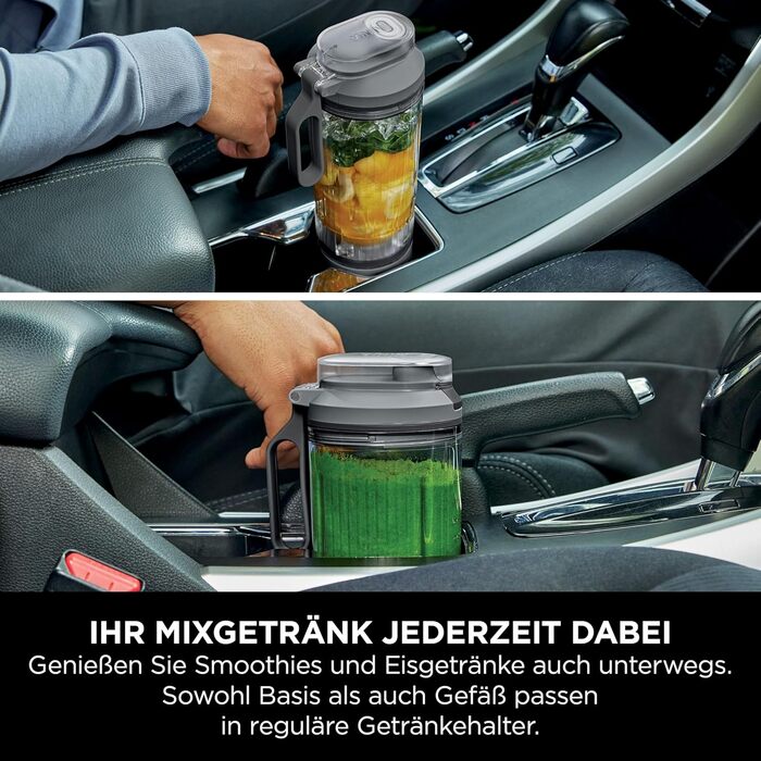 Портативний блендер Ninja Blast Max: 570 мл, акумулятор, чаша та кришка, 3 функції, для смузі та протеїнових коктейлів, сірий BC251EUGY