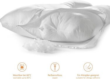 Підтримка для вагітних Sleepling: подушка для сну на боці, U-подібна форма, мікрофібра (знімний чохол, 60°C), Ökotex, Made in EU, 140 x 75 x 20 см, запасний чохол (білий)