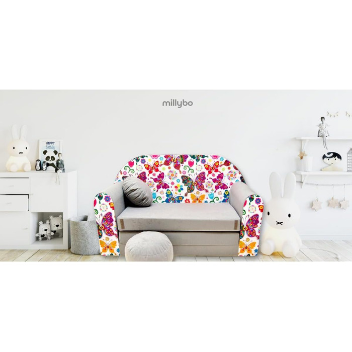 Дитяче диван-ліжко 3в1 з функцією висування, трансформер для дитячої кімнати, м'який пуф-крісло для дівчаток та хлопчиків, модель A33