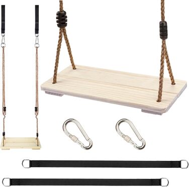 Шовковий крісло-гойдалка KINSPORY з регульованим канатом, для дому та саду, до 130 кг, світло-коричневий