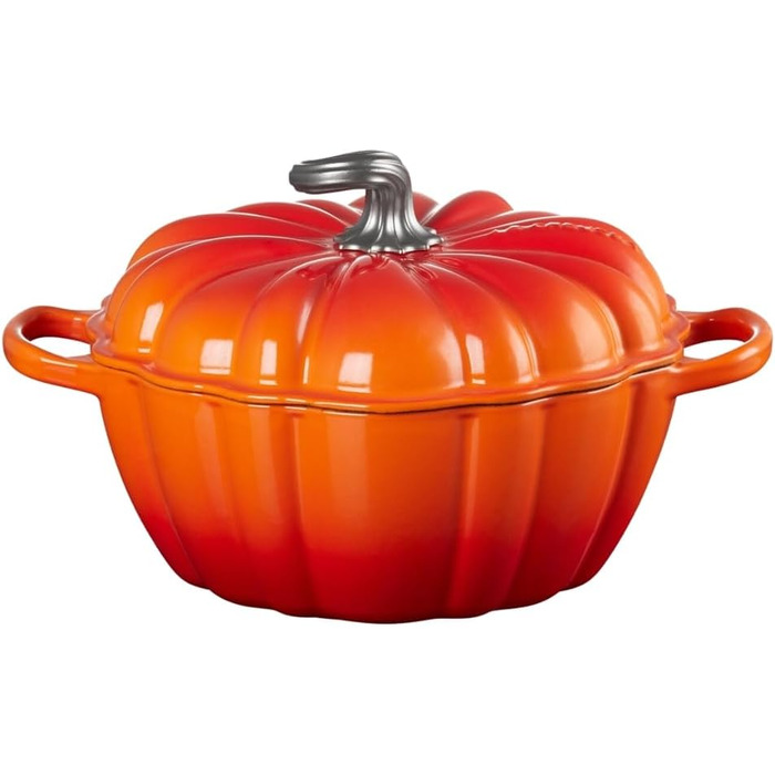 LE CREUSET Cocotte 24 см - кокотниця з емальованого чавуну, оранжевий колір (Vulcanico)