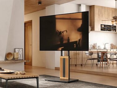 Підставка для телевізора FITUEYES Zen Series Black: дерев'яна, поворотна, регульована по висоті (32-65 дюймів)