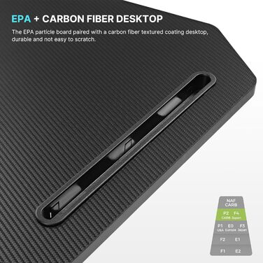 Ігровий стіл EUREKA ERGONOMIC 160x74 см - великий стіл у формі крила для ігор, ПК, дому, офісу, стрімінгу. 2 слоти для iPad. Чорний.