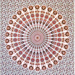 Гобелен MOMOMUS Mandala, 100 бавовна, бохо, біло-помаранчевий, 210x230 см