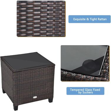 Набір садових меблів LIFEZEAL 3 предмети: 2 крісла та стіл з ротангу PE, чорний. Садовий комплект для тераси, балкона, саду з подушками