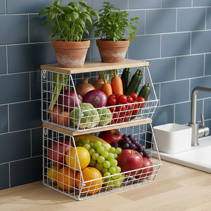 Підвісна полиця Relaxdays для зберігання фруктів та овочів
