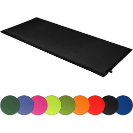 Спальний килимок ALPIDEX для кемпінгу 2,5, 6 або 10 см завтовшки, самонадувний підлоговий термальний килимок (чорний, 200 х 66 х 6,0 см)
