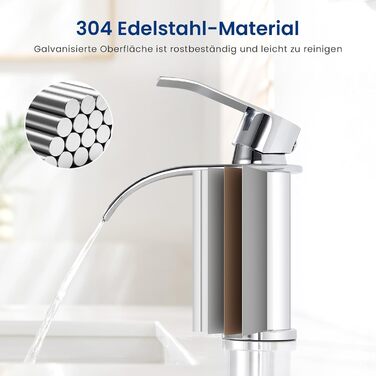 Змішувач для ванної CECIPA, нержавіюча сталь, хром, 86 мм, для мийки, у ванну кімнату