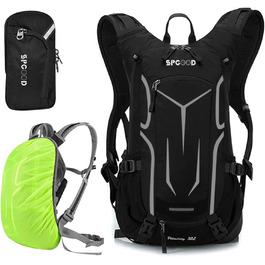 Велосипедний рюкзак SPGOOD 30 л, водонепроникний, багатофункціональний, з дощовиком (чорний)