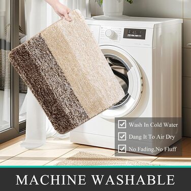 Набір килимків для ванної кімнати Badteppich Set: м'який високий ворс, 3 шт. (45x65 см, 50x80 см, 50x60 см), машинка-мийка, неслизькі, для туалету, під душ, в ванну