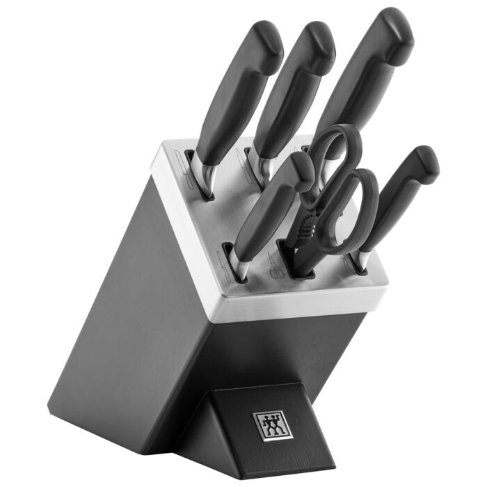 Набір ножів-підставок із 7 предметів, чорний чотиризірковий Zwilling