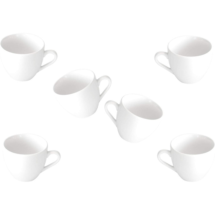 Порцеляновий кавовий сервіс білий 18-ти частинний, набір посуду для 6 осіб