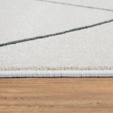Домашній килим Paco з коротким ворсом для передпокою, спальні, Сучасний скандинавський ромбоподібний візерунок, розмір колір (80x300 см, білий 2)