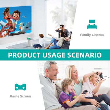 Портативний проєктор Mini Beamer YG300Plus: LED Pico проєктор для домашнього кінотеатру з HDMI, USB, Type-C та пультом дистанційного керування