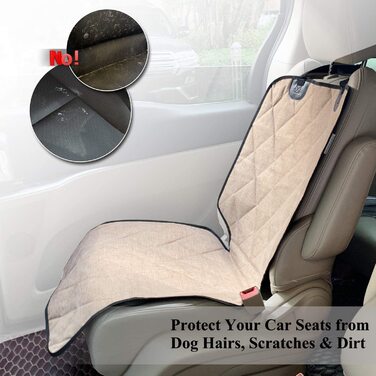 Переднє сидіння автомобіля VIVAGLORY для собак, стьобане, м'яке і міцне. Чохол для сидіння для собак, без відкидної кришки з нековзною задньою частиною для більшості автомобілів, S (стандарт (ширина 51 см), вересковий Колір Хакі)