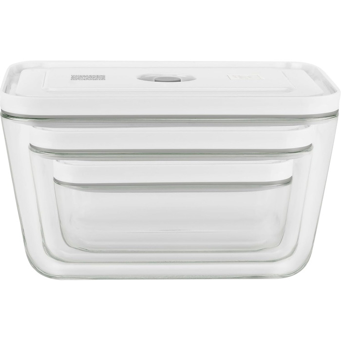 Набір контейнерів для вакуумної упаковки Zwilling Fresh & Save S/M/L (3 шт.), скло, білий
