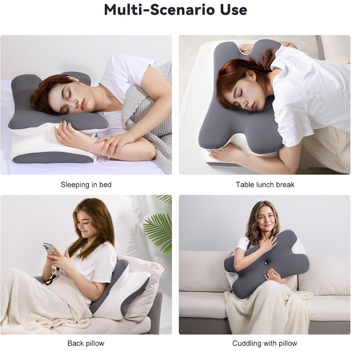 Подушка для шиї Vipfree сірого та білого кольорів