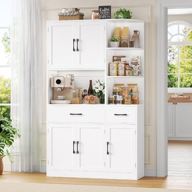 Кухонна шафа HOCSOK з 5 дверцятами, буфет, комод-бійлер, полиці, 2 шухляди, 177 x 104 x 34 см