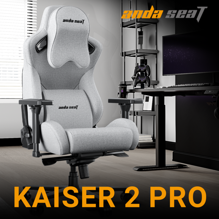 Крісло ігрове Anda Seat Kaiser 2 Pro Grey Fabric Size XL