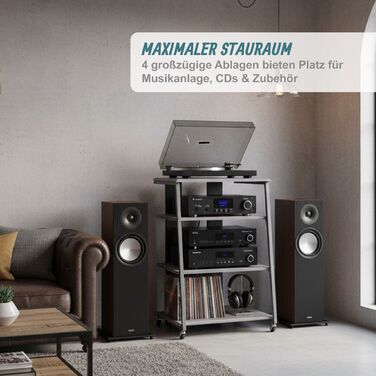 Стеллаж Relaxdays для Hi-Fi апаратури з 4 полицями