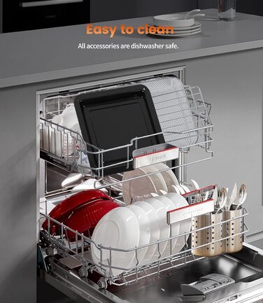 Фритюрниця без олії Emphsism Dual Zone XXL 1800W з LED-дисплеєм, 15 програм, 14л, з аксесуарами та книгою рецептів