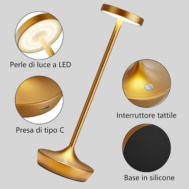 LED настільна лампа бездротова з димуванням, 3 кольори, 6000 mAh, IP54, для дому та кемпінгу (2 шт.)