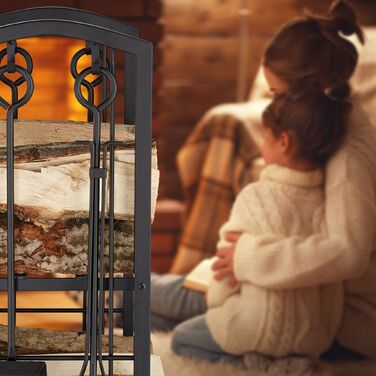 Relaxdays Полиця для дров з підставкою для столових приборів