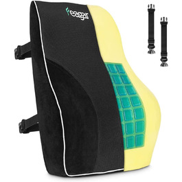 Подушка для спини Feagar для офісного крісла та дивана | Підтримка спини для офісу та дому, чорна