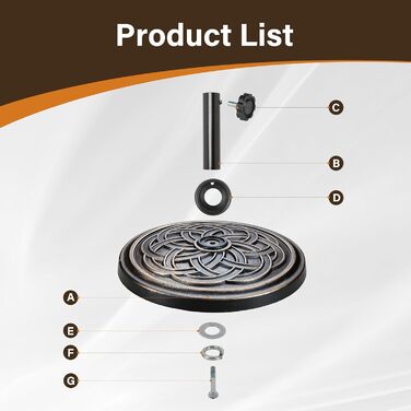 Міцний стійка для парасольки InfiniPower на 22,7 кг, для вулиці, газону, тераси, басейну, чорного кольору