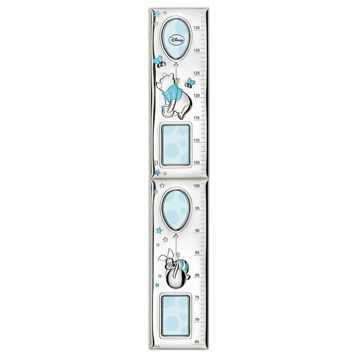 Настінна планка для дітей Діснея зі срібла - з рамками для картин - для прикраси дитячої кімнати - дизайн Вінні-Пуха світло-блакитного кольору