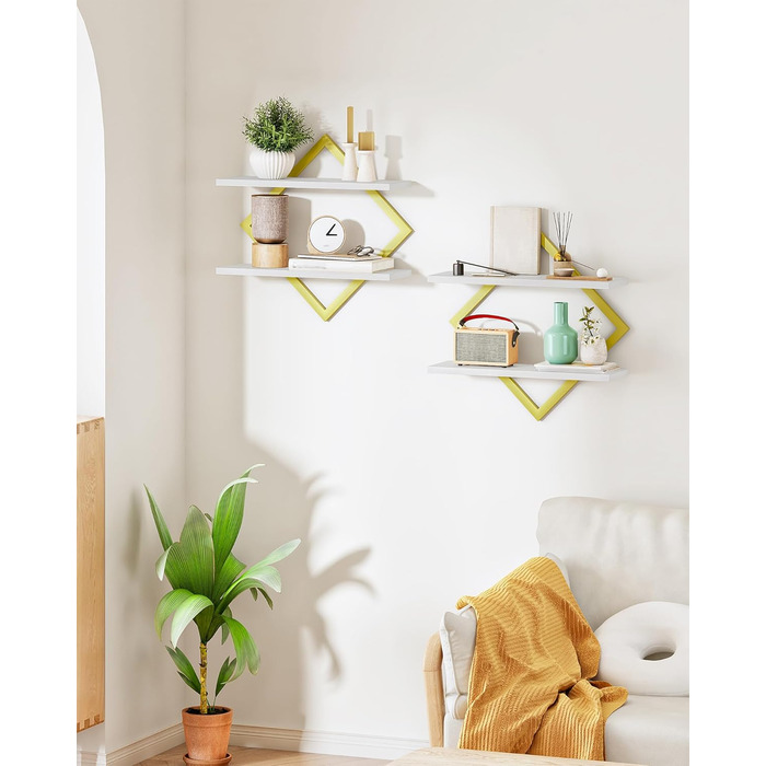 Набір плаваючих полиць Wandregal ER-Set (2 шт.) коричнево-чорного кольору для вітальні, спальні, кухні, офісу в стилі рустик DTBJ01PBF