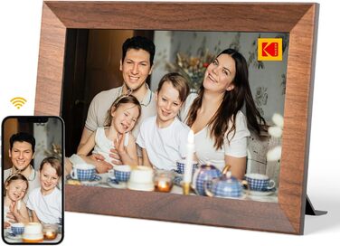 Цифровий фоторамка Kodak 10.1 дюйми з Wi-Fi, HD IPS-сенсорний екран, 32 ГБ пам'яті, автоматичне обертання фото, віддалене перегляд фото/відео через додаток