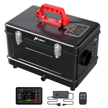 Портативна дизельна пічка опалення 8kW з пультом керування, Toolbox Compact 2S, 220-240V AC та 12/24V DC, 0,12–0,36 л/год, адаптивна до висоти 5500м, тиха робота, оновлення 2025