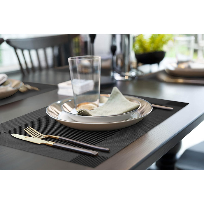 Набір серветок на стіл More Décor, 6 шт., сірий (чорний), PVC-вініл, миючі, термостійкі, для кухні та їдальні