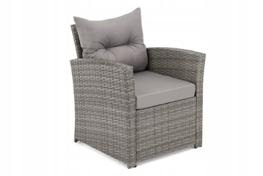 Комплект садових меблів із техноротанга EMWOmeble, сірий, 6 предметів