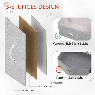 Комод WLIVE з тканини, 7 висувних ящиків, сірий - для спальні, вітальні