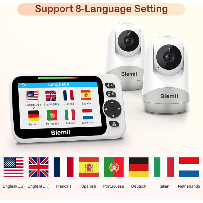 Відеоняня Blemil з камерою та аудіо, 5