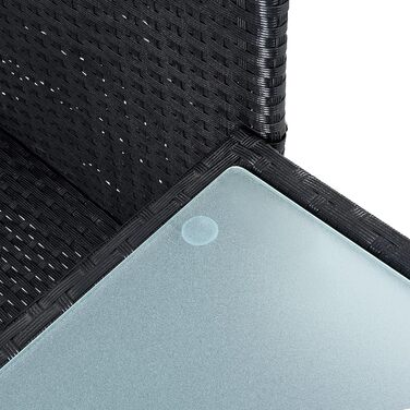 Садові меблі ESTEXO з ротангу (поліротанг) для двох осіб: лавка, комплект для відпочинку на балкон/терасу, чорний колір