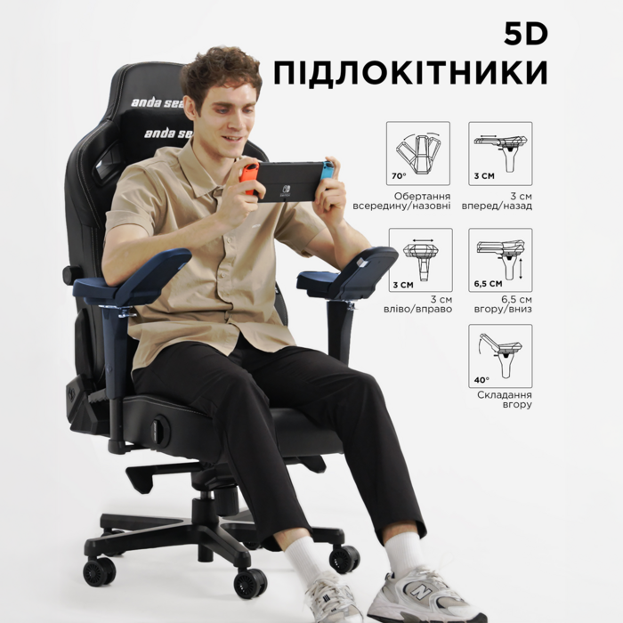 Крісло ігрове Anda Seat Kaiser 4 Grey Fabric Size L