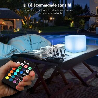 Світлодіодний куб-пуф Mr.Go 30x30x30 см RGB з пультом, акумуляторний, водонепроникний, для дому, спальні, басейну, вечірок