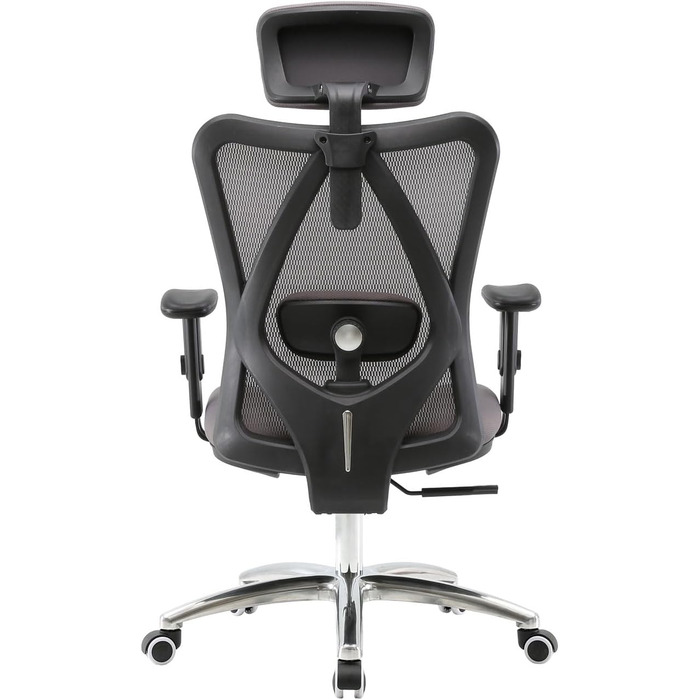 Офісний стіл HWC-J86 Mendler: ергономічне крісло, регульована підтримка попереку, до 150 кг, без підніжки, помаранчевий