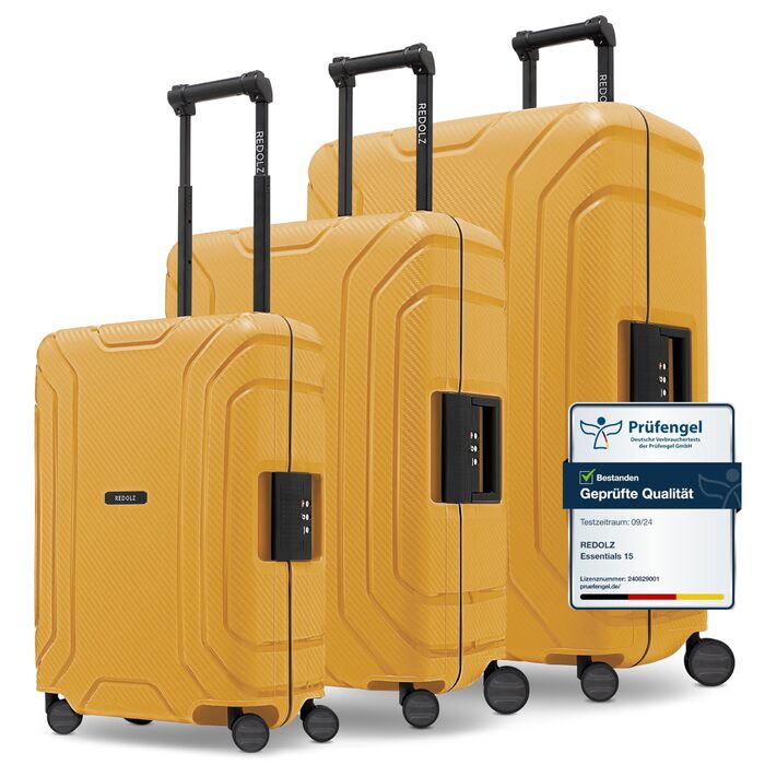 Набір валіз REDOLZ Hartschalen 3-в-1 (L/M/S) з TSA-замком | Жовтий | З поліпропілену | 75/65/55 см