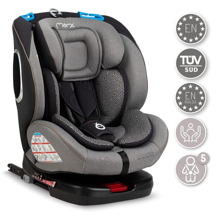 Автокрісло MoMi TORDI 0-12 років (група 0-3, 3-36 кг), поворотне, ISOFIX, Top-Tether, Grey