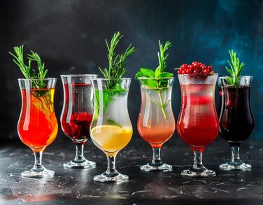 Набір склянок для коктейлів Krosno Glasmark: 6 шт, 420 мл, Long Drink, підійдуть для напоїв, води, смузі та десертів. Можна мити в посудомийній машині.