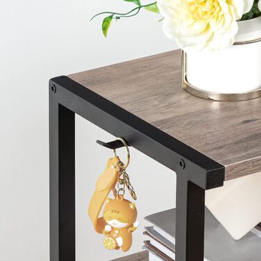 HOOBRO Стіл для принтера з 3 ящиками, регульована висота, на колесах, 42 x 28 x 64 см, для офісу, сканера, копіювального апарату, принтера